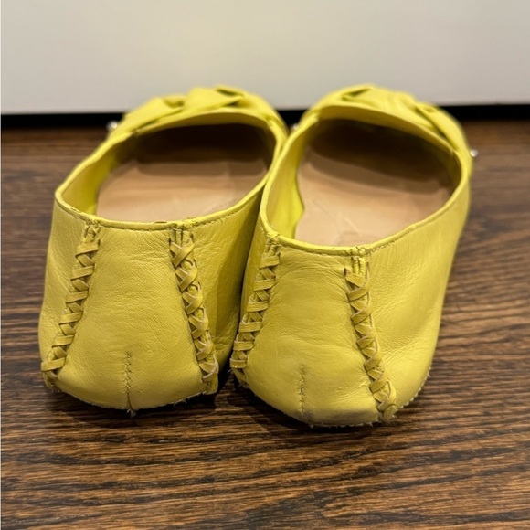Theory Minerva Leather Yellow Lemon Flats Moccasin Size 38.5 - Picture 4 of 11